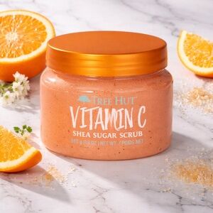 Tree Hut Vitamin C Shea Sugar Scrub 18 oz Brightening Exfoliating Body Scrub